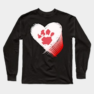 Paw Print Hearts Long Sleeve T-Shirt